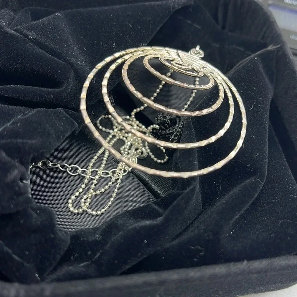 ✨Italian Elegance 925 Silver Spiral Pendant 16 - 18